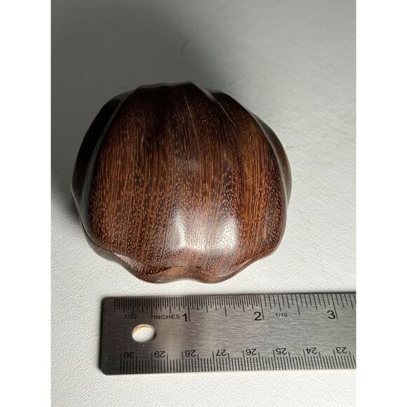 Handcrafted Wooden Shell Trinket Box - Natural Walnut Jewelry Storage Ring Case - Picture 1 of 4